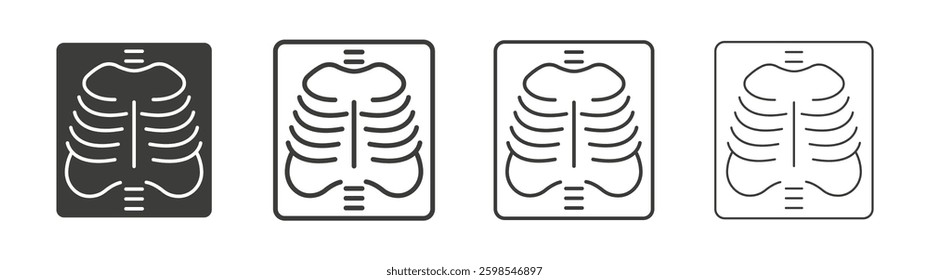 X ray line icon vector illustration set.