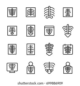 X Ray Line Vector Icons Set