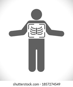 x ray medical icon on white background
