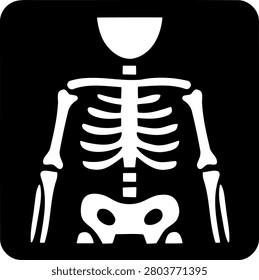 X ray scan icon illustration for human skeleton and medical diagnostic radiology