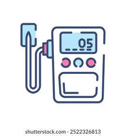 Ícone de cor de preenchimento do sensor de raios X, ilustração de vetor