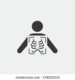 Röntgenvektorsymbol der Brustkorb-Scan