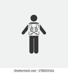 X Ray Vector Icon Chest Scan Medical Icon