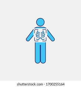 x ray vector icon chest scan medical icon