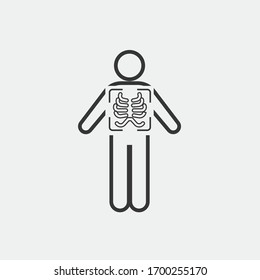 X Ray Vector Icon Chest Scan Medical Icon