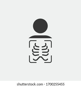 x ray vector icon chest scan medical icon