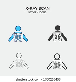 x ray vector icon chest scan medical icon