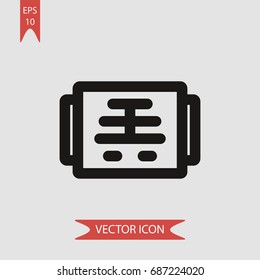 X ray vector icon, illustration symbol