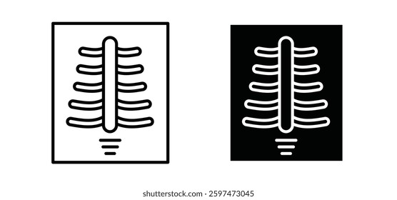X ray vector icon set black filled and outlined style.