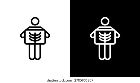 Diseño de conjunto de iconos blancos de rayos X