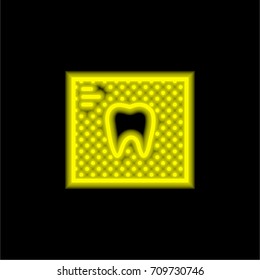 X ray yellow glowing neon ui ux icon. Glowing sign logo vector