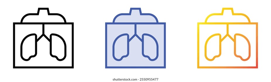 x rays icon. Linear, Blue Fill and Gradient Style Design Isolated On White Background