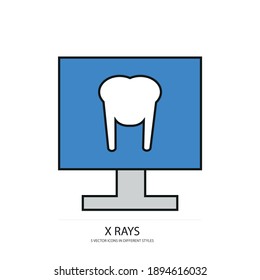 x rays vector type icon