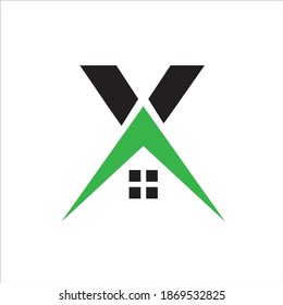 X real estate letter logo design