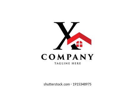 X Logotipo inmobiliario Simple moderno