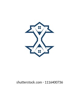 x real estate logo template