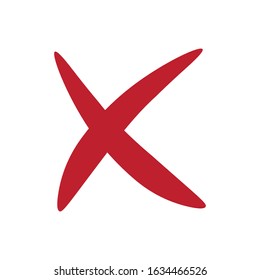X. Red x symbol. Cross vector icon.