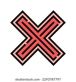 x reject color icon vector. x reject sign. isolated symbol illustration