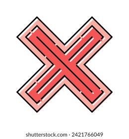 x reject color icon vector. x reject sign. isolated symbol illustration