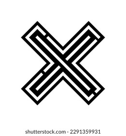 x reject glyph icon vector. x reject sign. isolated symbol illustration