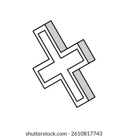 x reject isometric icon vector. x reject sign. isolated symbol illustration