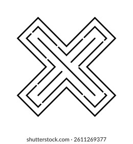x reject line icon vector. x reject sign. isolated contour symbol black illustration