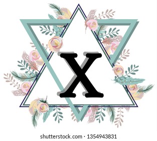 X, Romantic Triangle Alphabet.