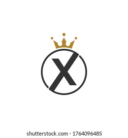 X royal Logo Design Template Vector monogram. Modern letters X.
