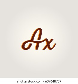 A X Running Letter joint logo design vector element