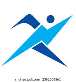 X running speed logo design, icon, symbol logo, vector file, 