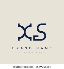 X and S logo design. XS abstract Letters Logo Monogram. This logo design is the process of creating a visual symbol that represents a brand, company, or individual.