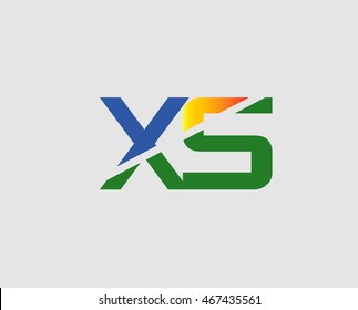 X and S logo vector. logotype template

