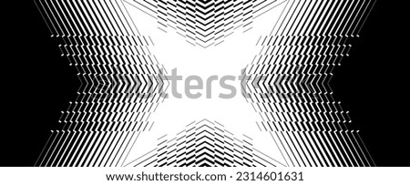 X shape with lines transition black and white. 
