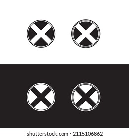 X shape logo vector file for business use. Simple circle X logo. X logo for commercial use

