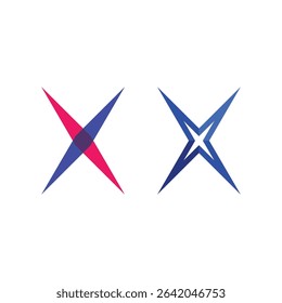 X Shape Vector Logo for Branding Identity and Creative Business Presentation