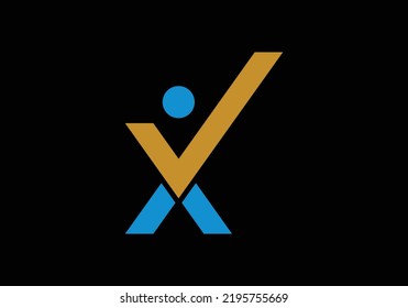 X Shaped Human Icon for Multiuse Initial Monogram Letter X Logo Design Vector Template X Letter Logo Design