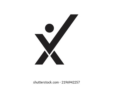 X-gestaltetes menschliches Symbol für mehrmalige Verwendung Initial Monogram Letter X Logo Design Vektorvorlage X Buchstaben Logo Design