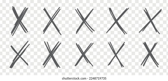 X sign doodle of hand draw style. Graffiti mark,typography paint brush. Isolated vector illustration