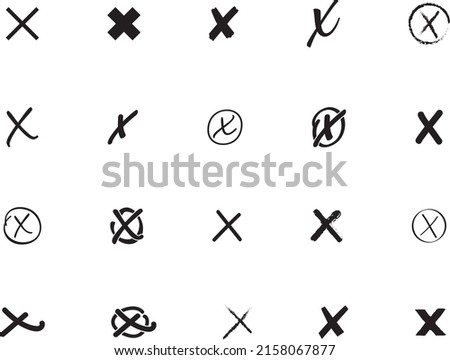 x signet cross symbol vector