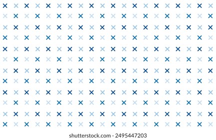 X signs blue pattern seamless. Vector Illustration