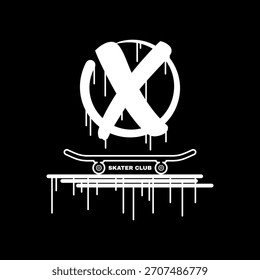 x Diseño gráfico de tipografía de skate, para estampados de camisetas, Ilustración vectorial