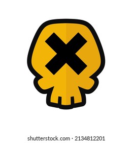 X skull yellow logo perfect for clothing branding, personal identity, or youtube channel