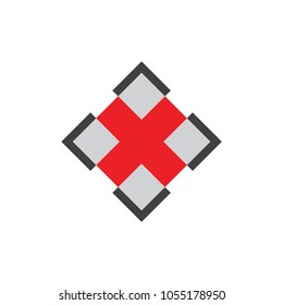 x square design logo vector