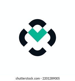 X Squared abstract logo vector image