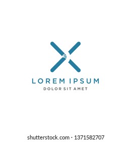 x straw logo icon vector template