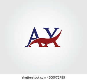 A and X Swoosh Initial Logo Letters For Business Card, Download, Project, Template Design, Vector Element and Business Identity.