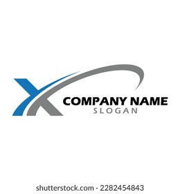x logo de swoosh 2B plantilla