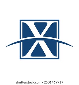 X swoosh logo initial template