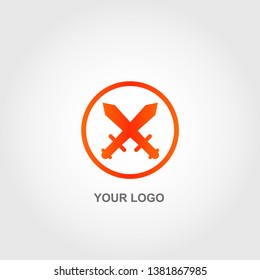 x sword logo. gradation color template design vector