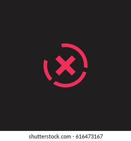 X Symbol in Circle Design Logo Vector